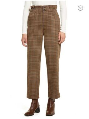 Madewell paper bag waist tapered pants brown